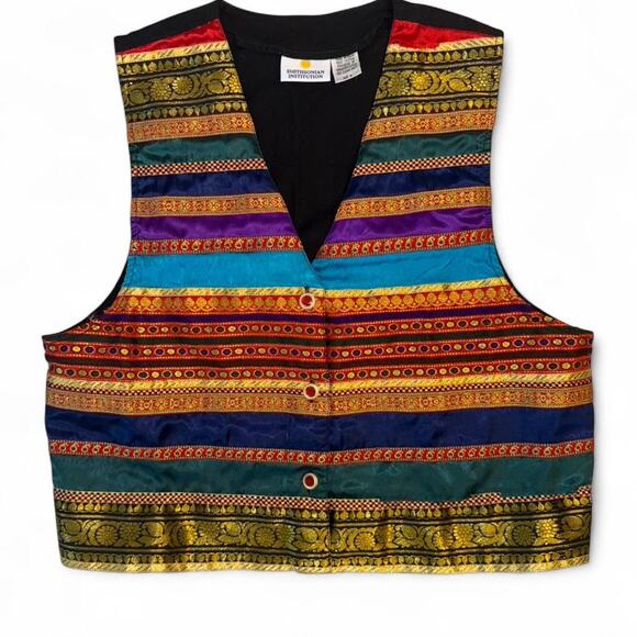 Insane rare folk boho smithsonian institution vintage vest - Picture 2 of 5
